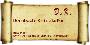 Dornbach Krisztofer névjegykártya