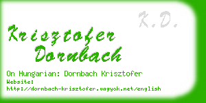 krisztofer dornbach business card